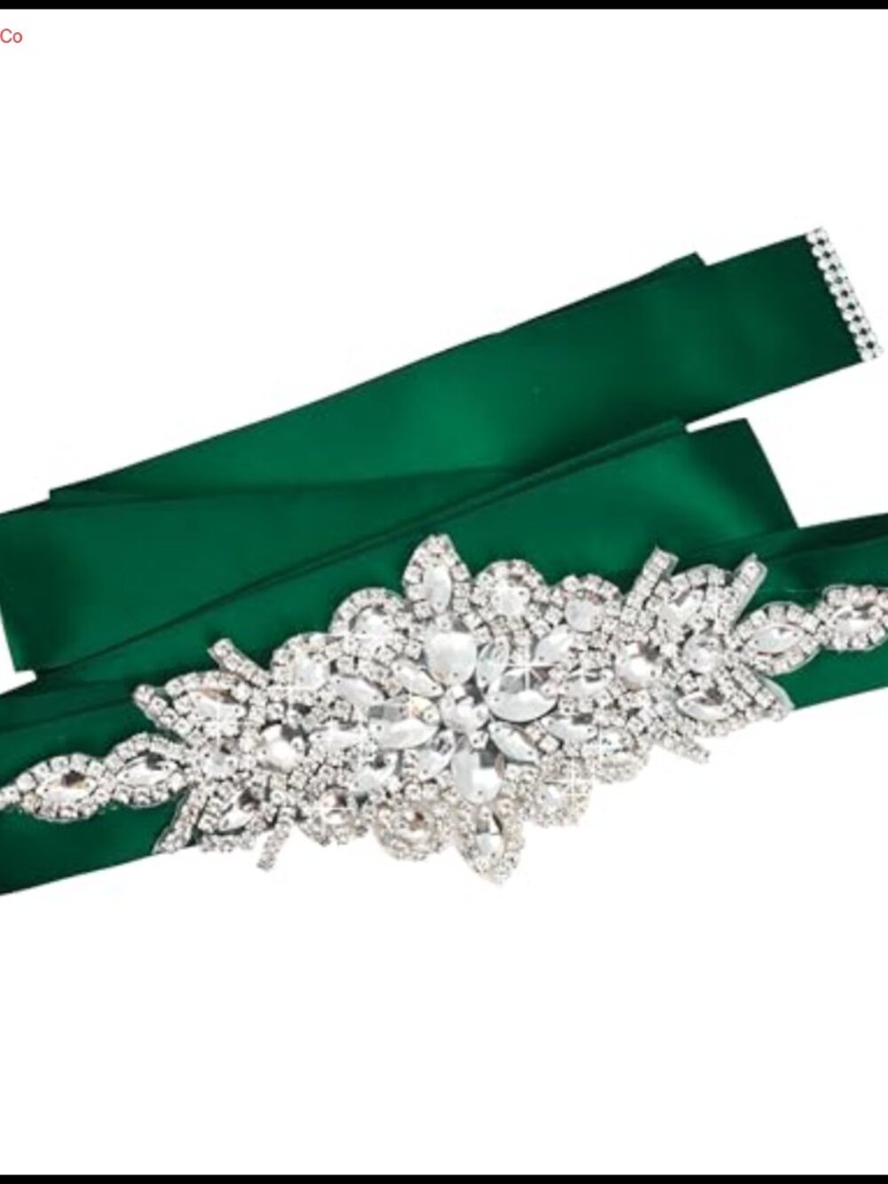 Bridal Wedding Belt Rhinestone Satin Sash with Faux Crystal